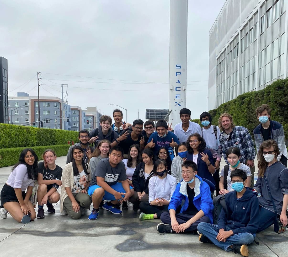 Hack Clubbers at SpaceX HQ in LA